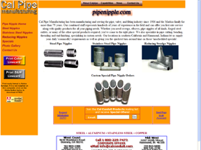 pipe nipples website designed developed maintained by larry dunlap web design
